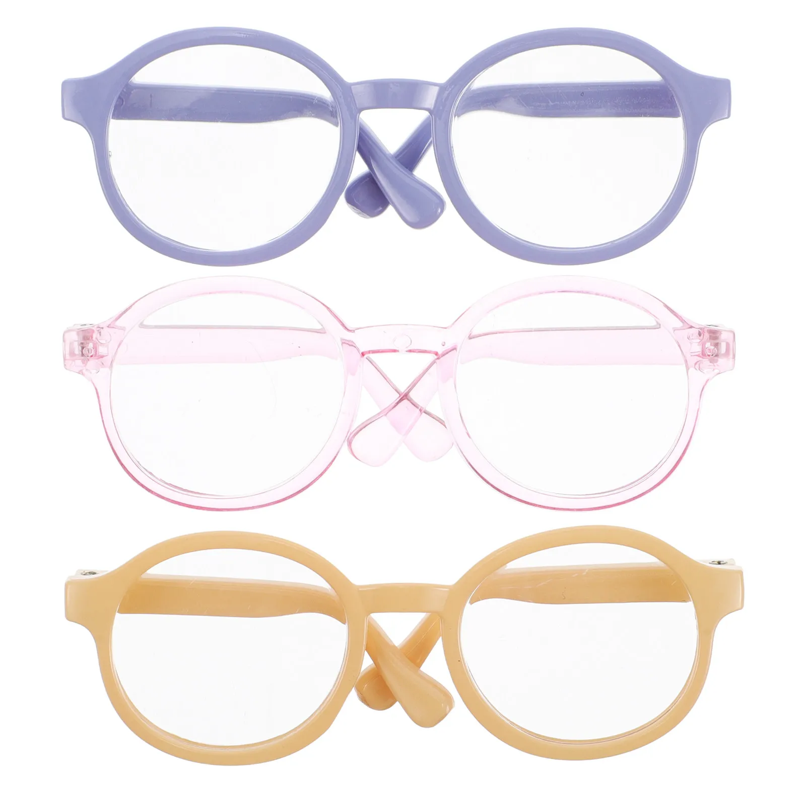 

3Pcs Stylish Eyeglasses Miniature Accessories Mini Glasses for Cotton Dress Up Creative Props Kids Pretend