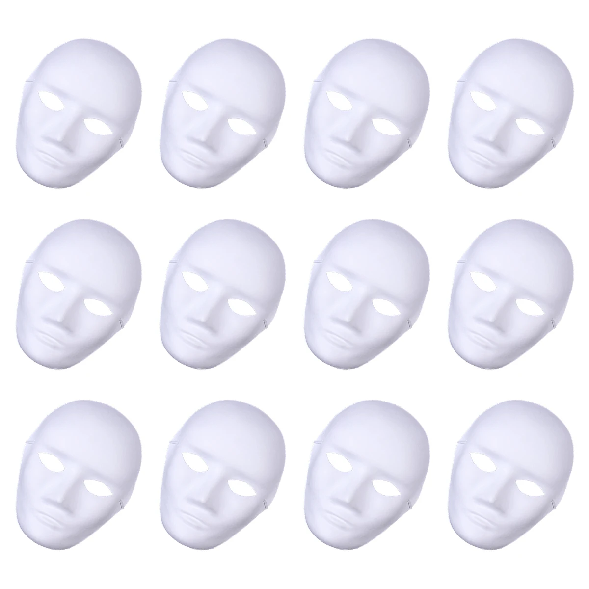 

12 Pcs Painted Mask Realistic Face DIY Blank Halloween Masquerade Scary Ghost Scary Halloween Costumes Costumes