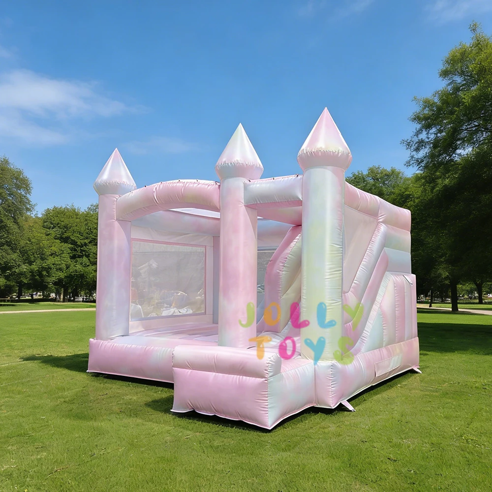 

Надувной батут-замок для малышей в стиле тай-дай, уличный надувной батут для свадеб, надувной батут-комбо с горкой в стиле тай-дай