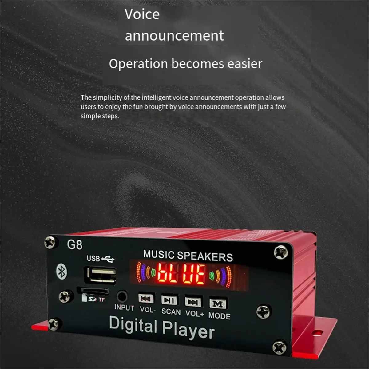 (A75T) Mini Amplificador de Audio Digital Bluetooth HIFI de 12V 30W 2CH, Amplificador de Audio para Auto, Amplificador Estéreo, Radio FM, USB