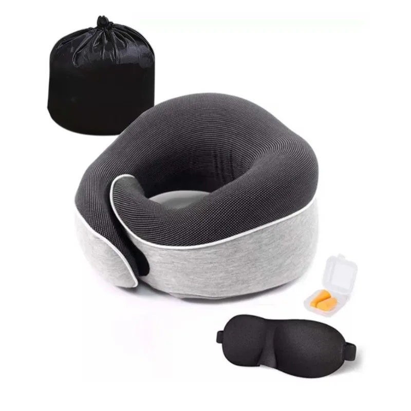Customizable U Shape Neck Pillow Memory Foam Travel with Storage Bag Slow Rebound Comfort