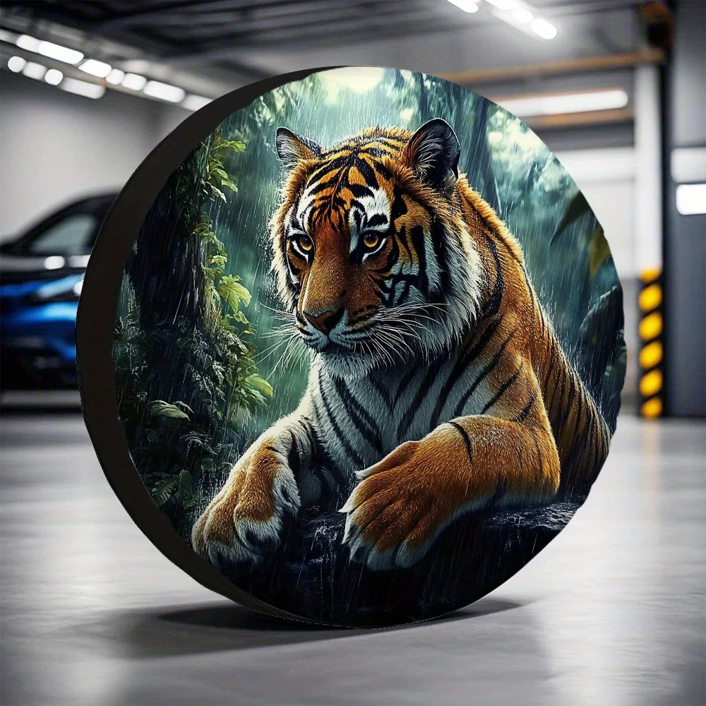 

Чехол для запасного колеса Tiger in Rain Jungle, прочный полиэстер