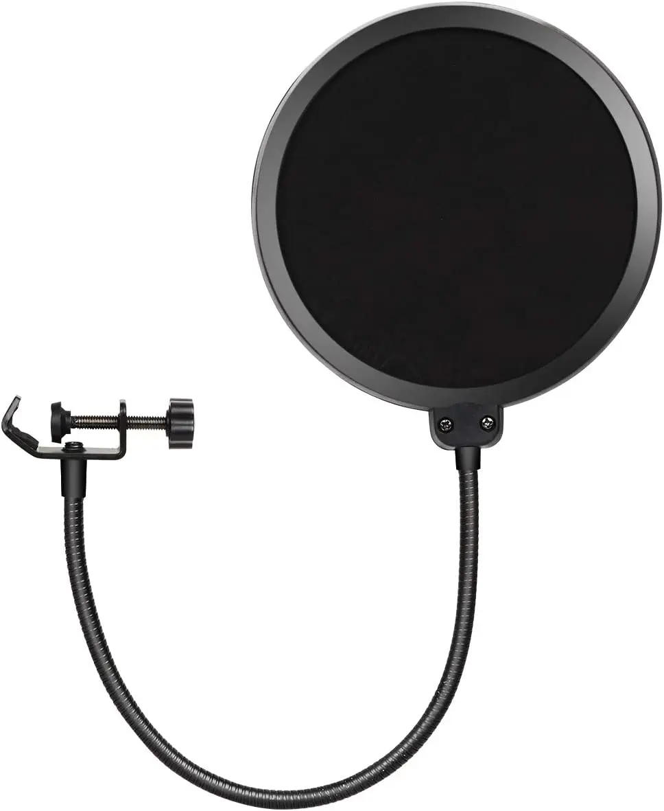 

Professional Microphone Pop Filter Bilayer Recording Durable Double Layer Studio Clamp Microphone Windscreen Accessori