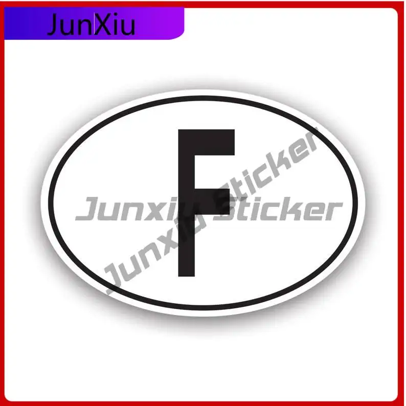 

F France Country Code Oval Sticker Uv Protected Decalsfrench Country Code Euro Ovals Car Sticker Vinyl Decal Waterproof Durable