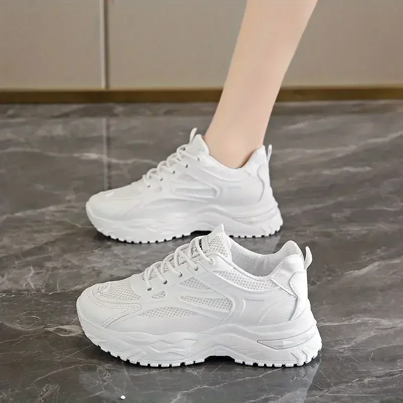 Korean Sneakers Shoes for Women Athletic Woman Footwear Sports Mesh Breathable 2024 New Vulcanized Shoe Cotton Trends H 39 Deals