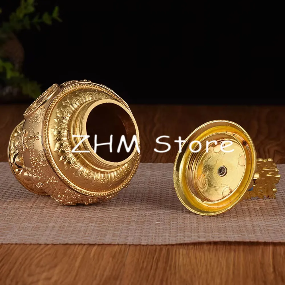 Gold Colored Offered Tibetan Buddhist Supplies Guanyin Moni Lotus Treasured Bottle Eight Auspicious Putting Decoration