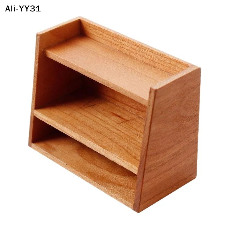 

【Y31】()1 шт. Новинка 2025 года: Миниатюрный деревянный стеллаж-витрина для кукольного домика в масштабе 1:12, модель мебели для кукольного домика, игрушка