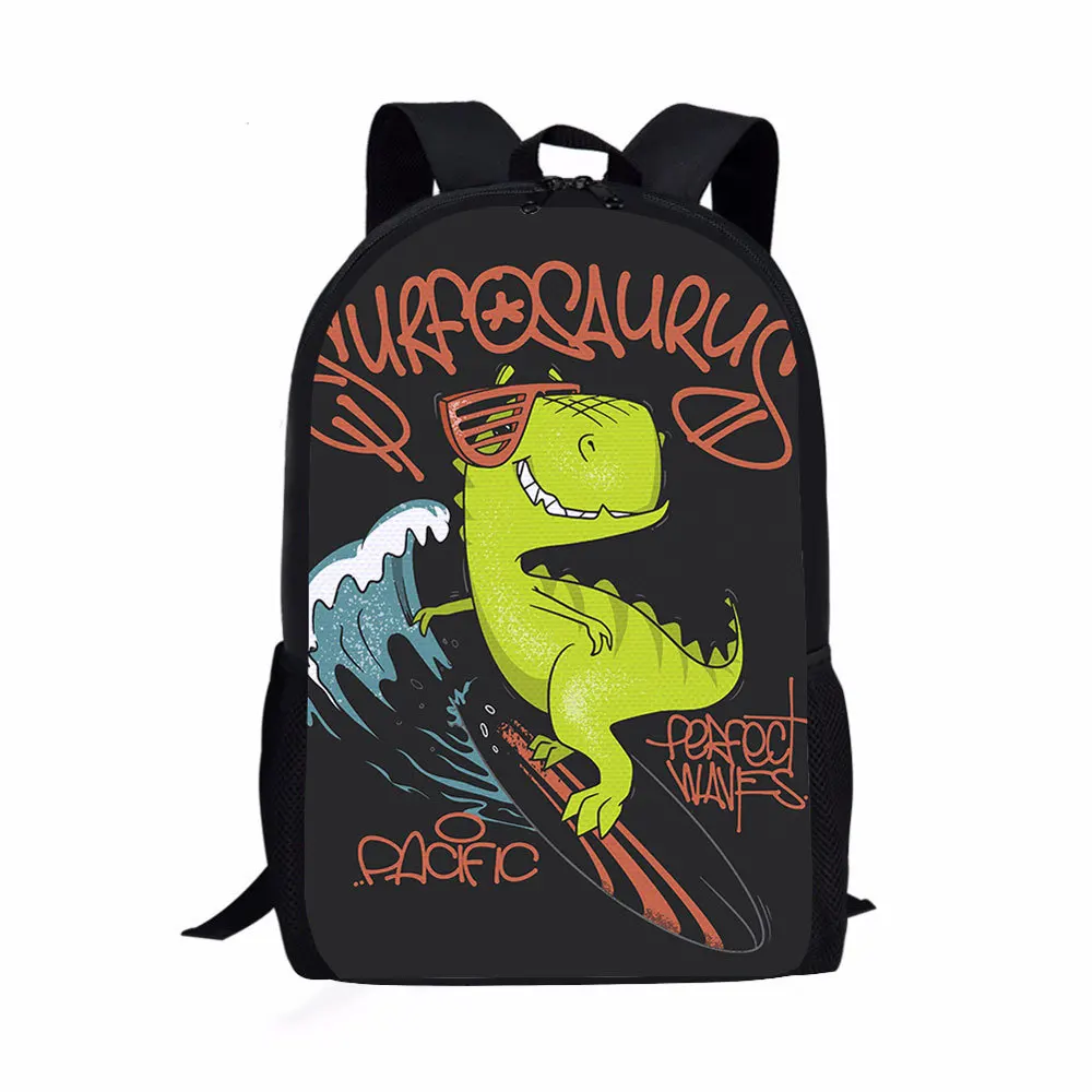 Cartoon Green Dinosaur Print School Backpack for Teenage Boys Girls Travel Daypack Children School Bags Lightweight Book Bag