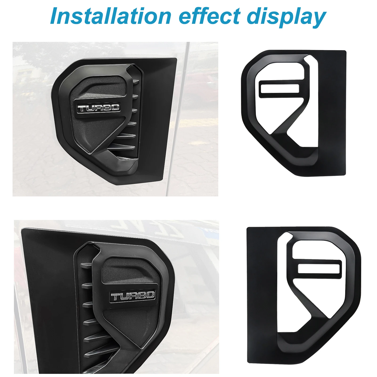 2 uds cubierta de ventilación lateral embellecedora para Ford Ranger 2023 + T9 XLT Wildtrak versión TURBO tira de salida de aire lateral