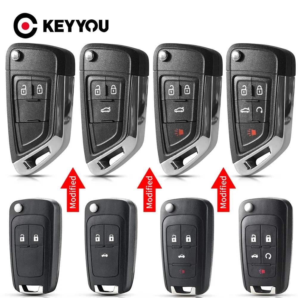 KEYYOU For Chevrolet Cruze Epica Lova Camaro For Opel Vauxhall Insignia Astra Buick Modified 2/3/4/5BNT Remote Key Shell Case