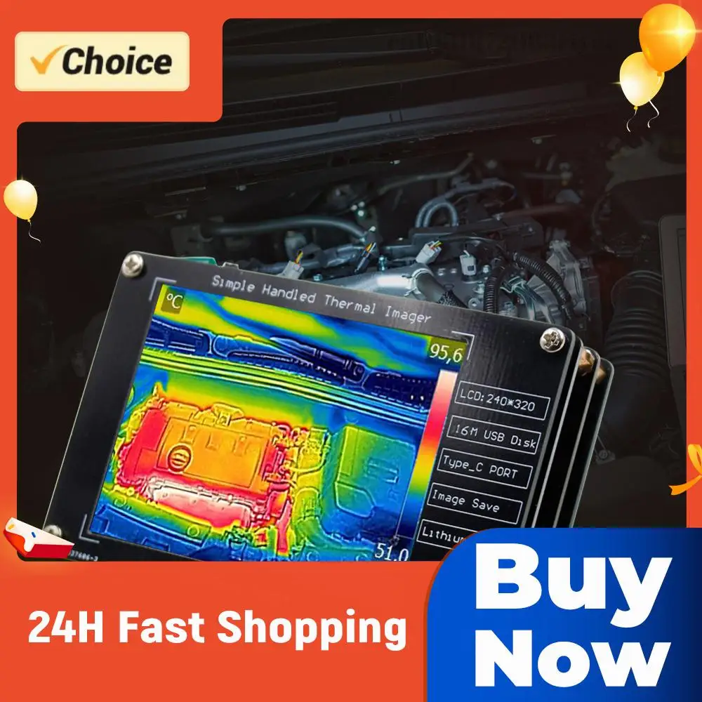 

MLX90640 Portable Infrared Sensors Lightweight 2.8 Inch Digital Thermal Imaging Camera USB Charging for Building Environment