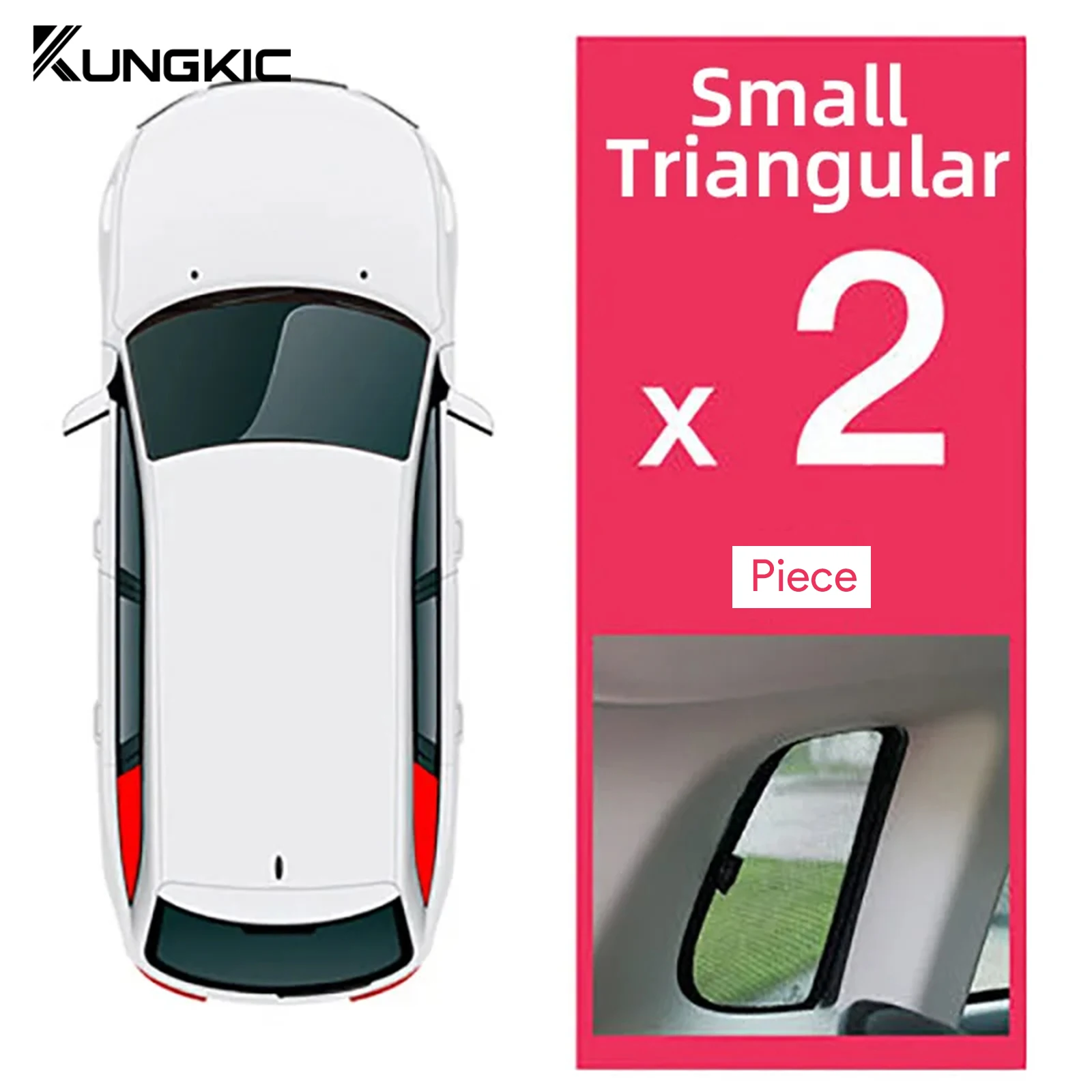 KUNGKIC Maßgeschneiderter magnetischer Sonnenschutz für Skoda Kodiaq 2016 2017 2018 2019 2020 2021 2022 2023 2024, Netzvorhang, Windschutzscheibe vorne, Verdunkelungsvorhänge, Kindersitz hinten, Sonnenschutz 7