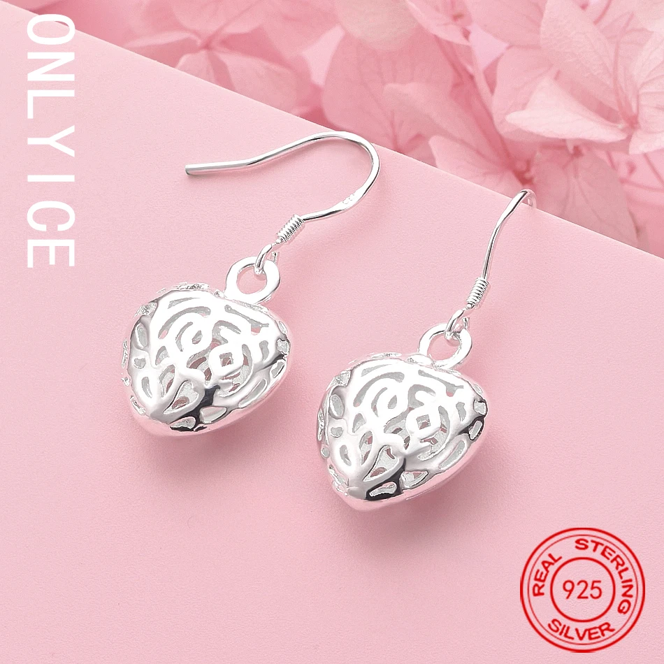 

Hot 925 Sterling Silver Hollow Loving Design Lovely Nice Valentine Gift Fashion Earring Jewelry Free Shipping Factory Price