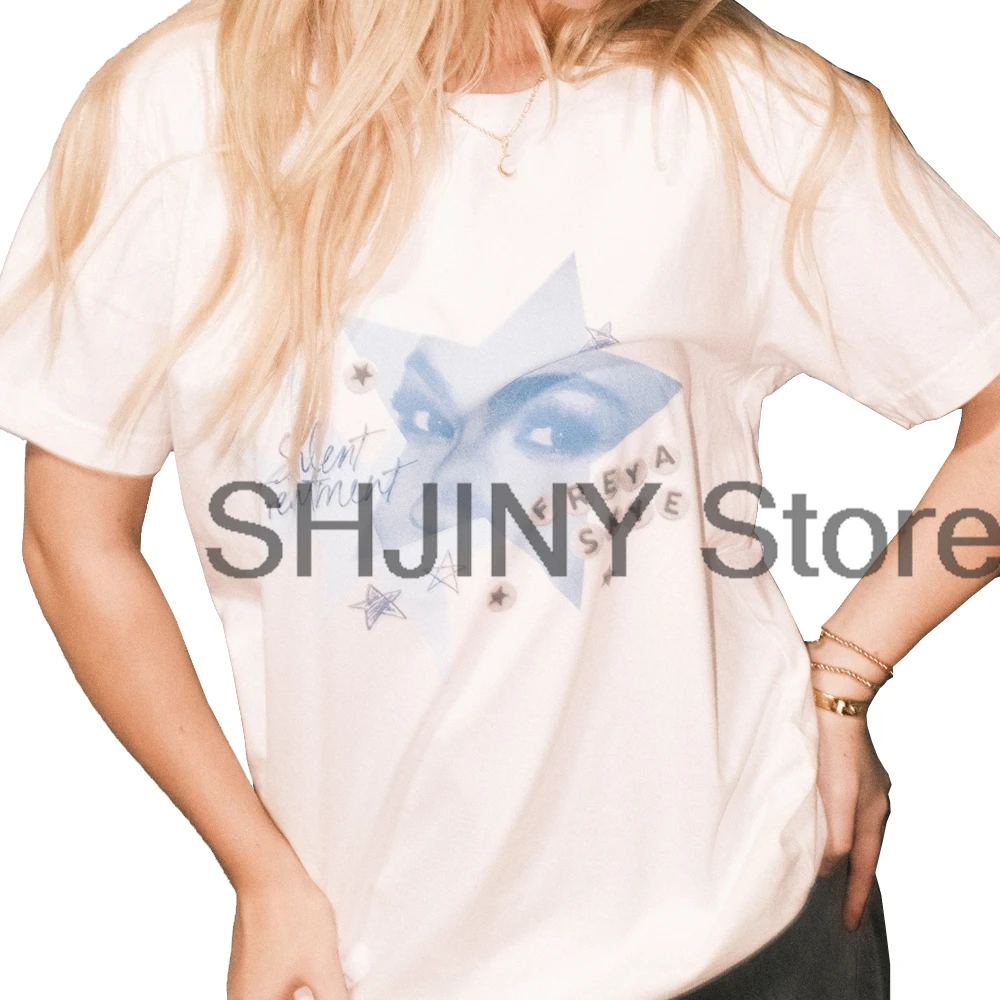 Camiseta Freya Skye con tratamiento silencioso, camiseta blanca de algodón pesado de manga corta con cuello redondo, camisetas de calle para hombres y mujeres