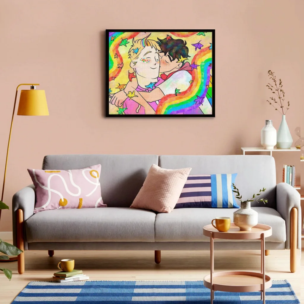 

Heartstopper Nick And Charlie Diamond Painting 5D Diamond Mosaic Embroidery Suitable for Children DIY Gift Home Decor