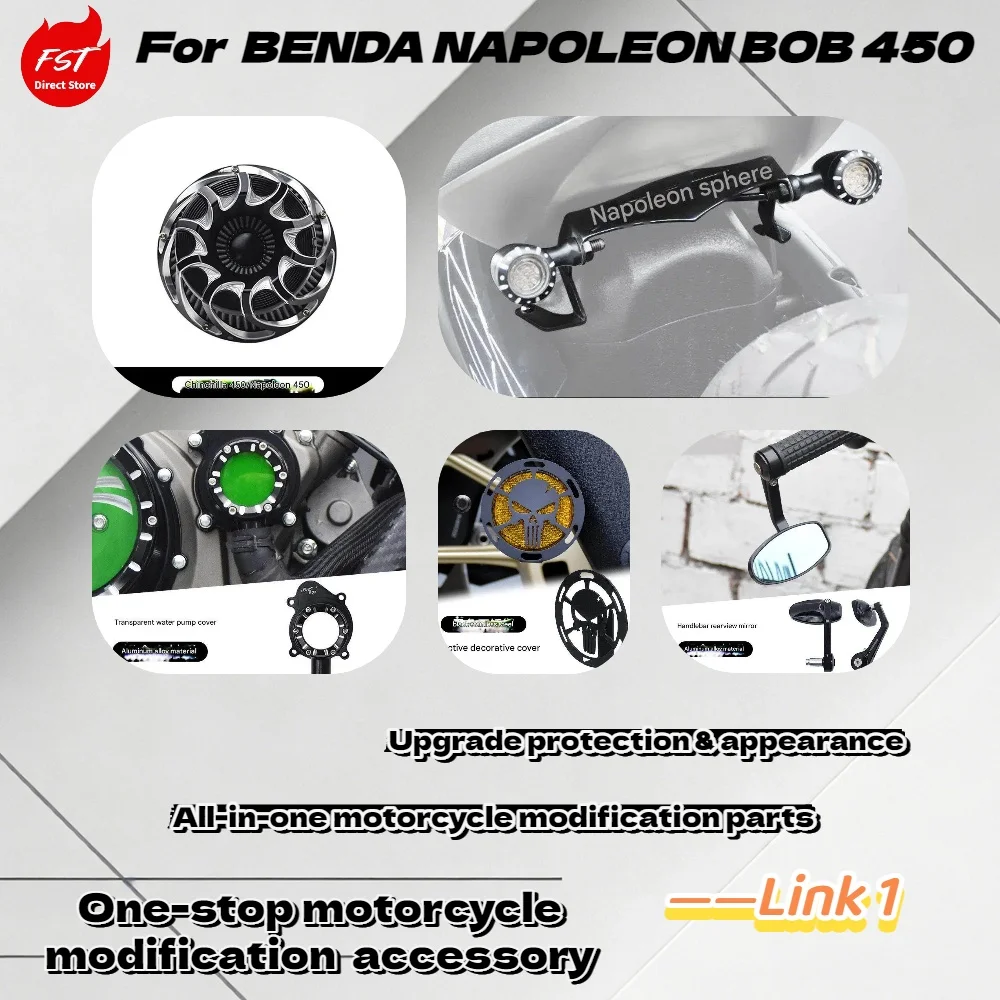 

For Benda Napoleon 450 All-In-One Mod Parts, Mudguard Side Bag Shift Lever License Holder Handlebar Mirror Easy Install