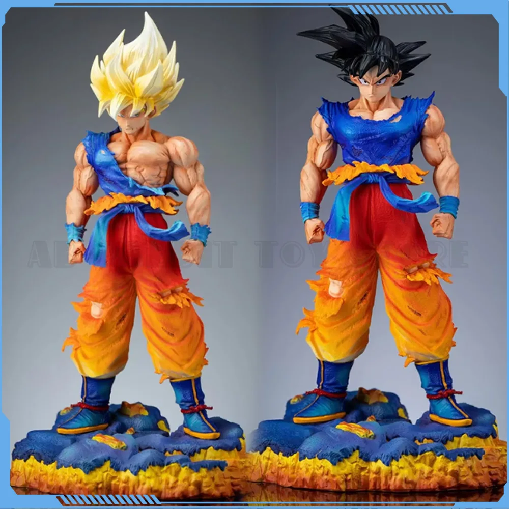 

35cm Dragon Ball Z Son Goku Figure Two Heads Waist Super Saiyan Goku Jt Statue Pvc Action Figures Collection Mode Toys Gift