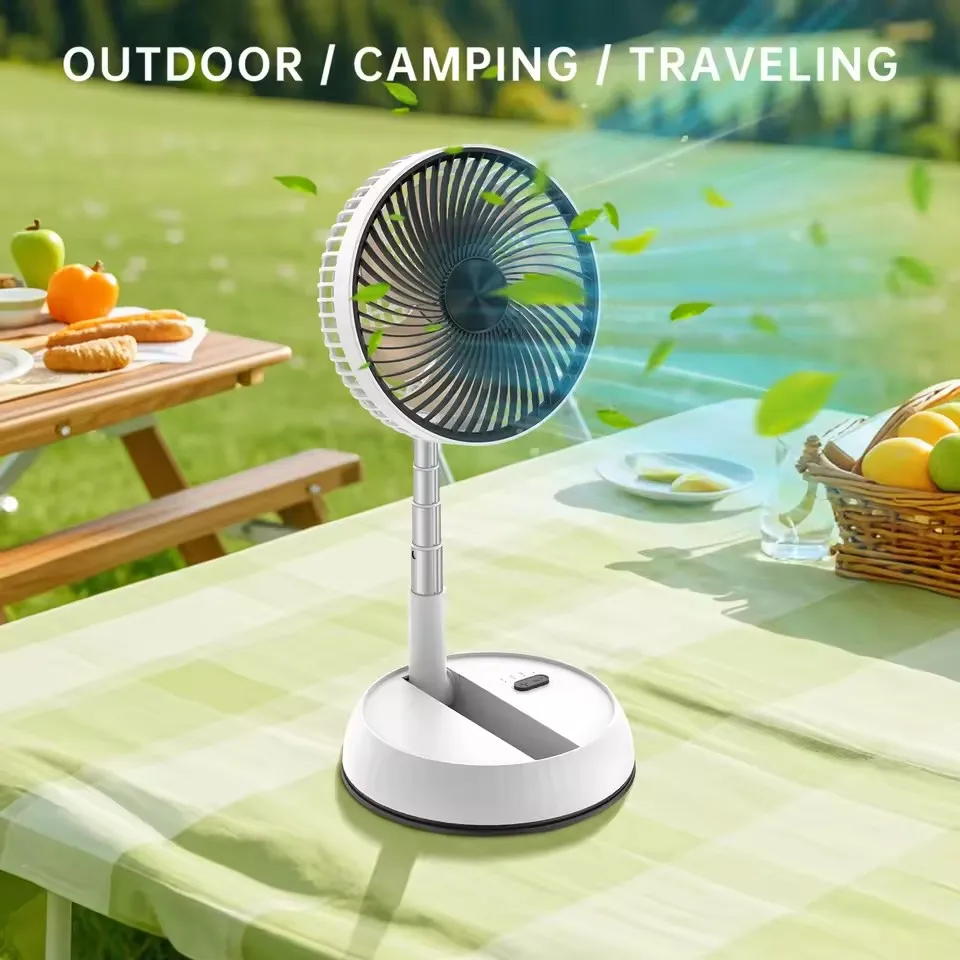 

Portable Folding Fan 5400mAh USB Remote Control Air Cooler Silent Rechargeable Wireless Floor Standing Fan For Outdoor Home