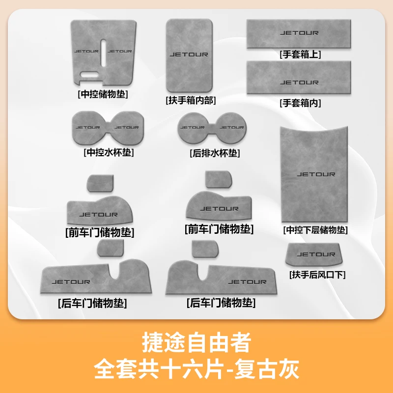 Anti-Slip Gate Slot Cup Mat For Jetour Freer 2025 Door Groove Non-Slip Pad Suede Leather Coaster Car Interior Modified Accessory