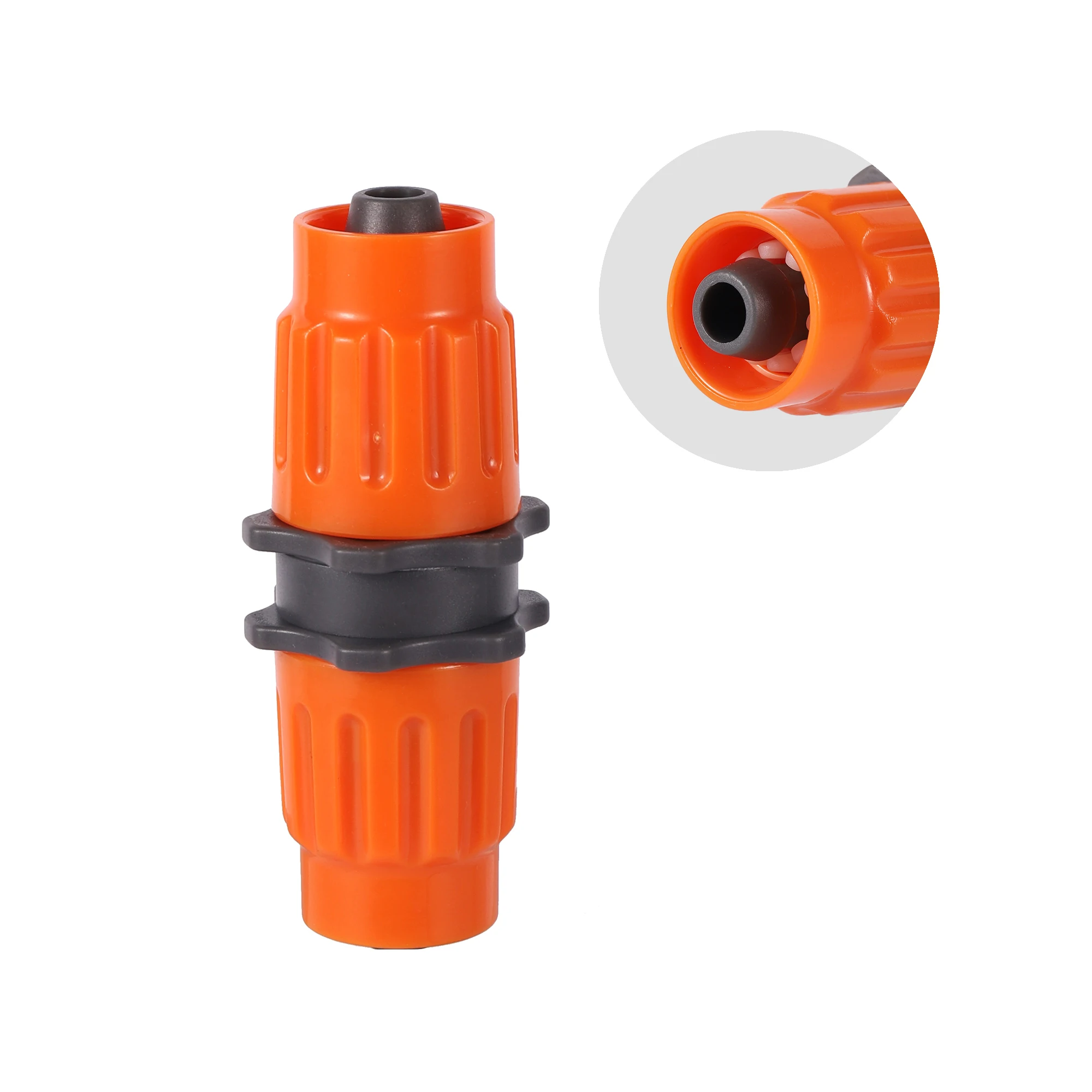 Pipe Locking Fitting Retractable Tube 8/11mm Hose Fittings 3/8 Inch Hose Repair Fittings Garden Irrigation Hose Fittings Orange