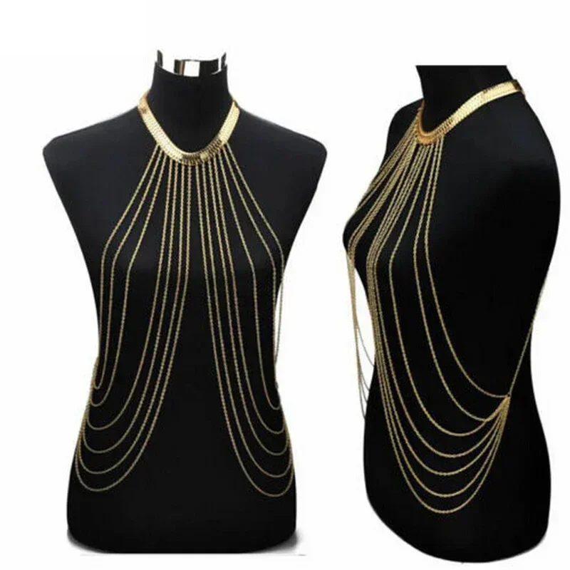 Foreign Trade Hot-selling Women Sexy Body Chain Color-retention Bikini Multi-layer Tassel Chest Chain Fashion Body Chain Jewelry