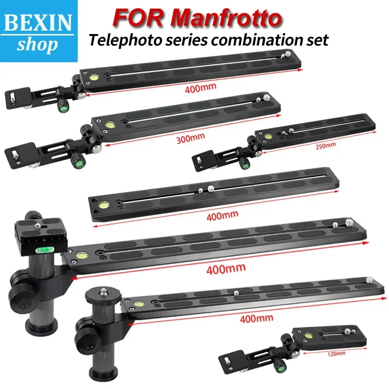 Manfrotto New Telephoto Quick Release Sliding Plate Camera Mount Zoom Lens Holder for Manfrotto Tripod Head Slide Rail Adapter