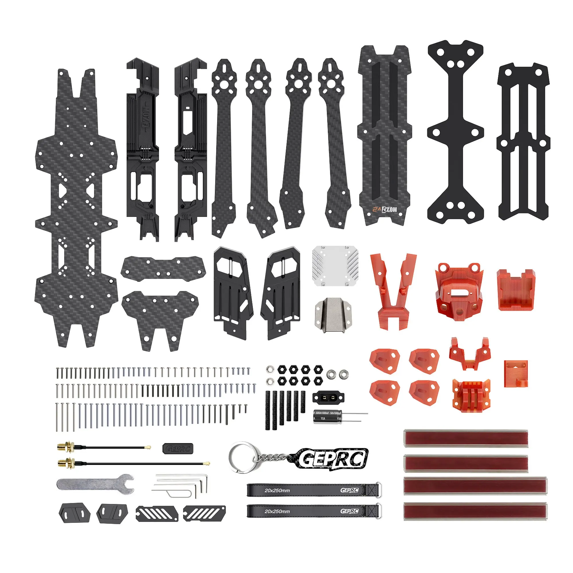 Accesorios para Dron GEPRC MOZ7 V2 FPV, piezas de marco adecuadas de GEP-MOZ7 V2, placa inferior/placa superior/brazo frontal/disipador térmico VTX, soporte GPS