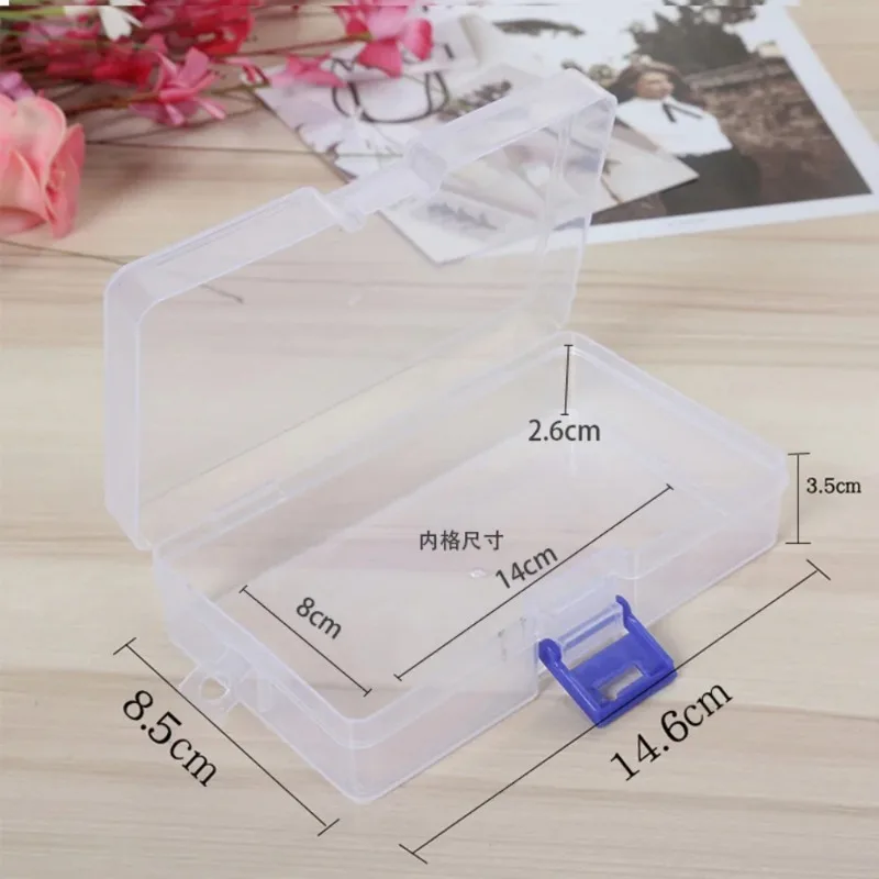 1pc Transparent Lockable Storage Box Small Object Storage Container Fishing Gear Accessories Box Cosmetic Crafts Jewelry Plastic