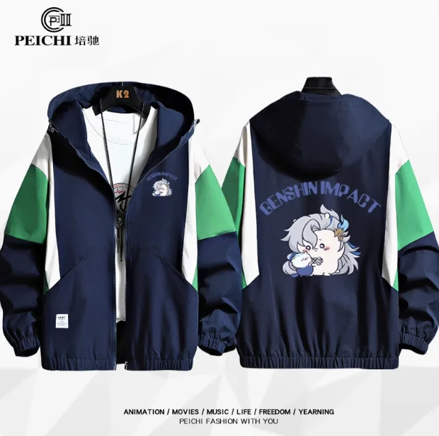 Anime Genshin Impact Wanderer Tighnari Hooded Hoodie Cosplay Autumn Winter Men Women Coat Loose Jacket Tops