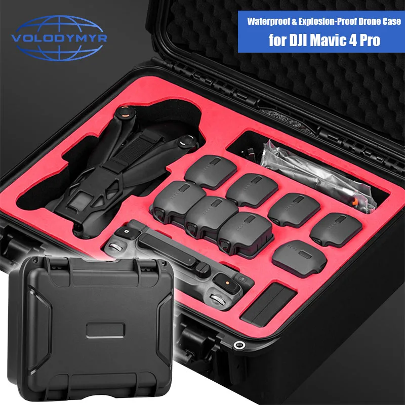 

VOLODYMYR Hard Shell Large Capacity Explosion Proof Case for DJI Mavic 4 Pro RC 2/RC Pro 2 Waterproof Protective Box Drone