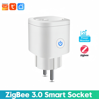 TUYA 16A Zigbee Socket, Smart Timer Socket with Current Meter in Home, Measure Power Consumption, Compatible with Hue, Alexa, Go