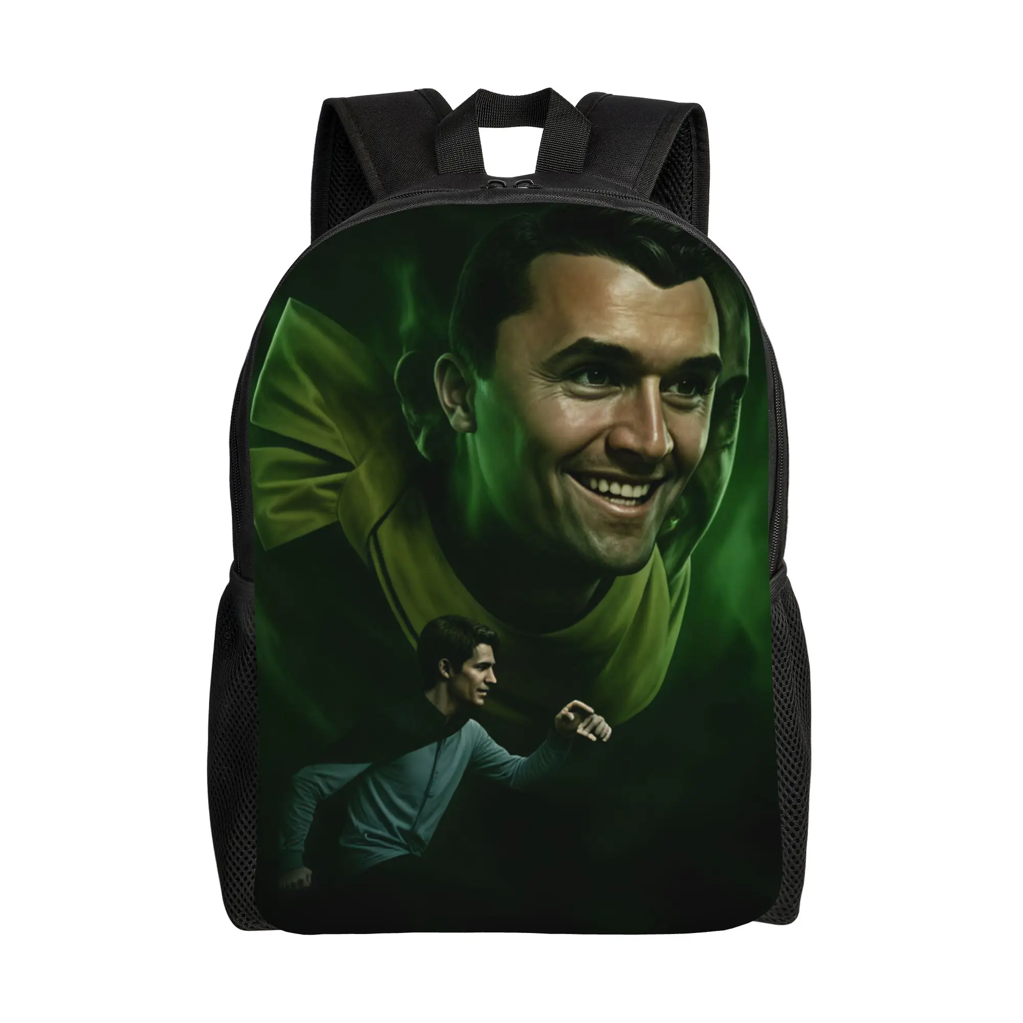 Green Smoke Giant Head Running Figure Charlie Kirk Backpack Men  Lightweight Backpacks High School Bags Travel Quality Rucksack