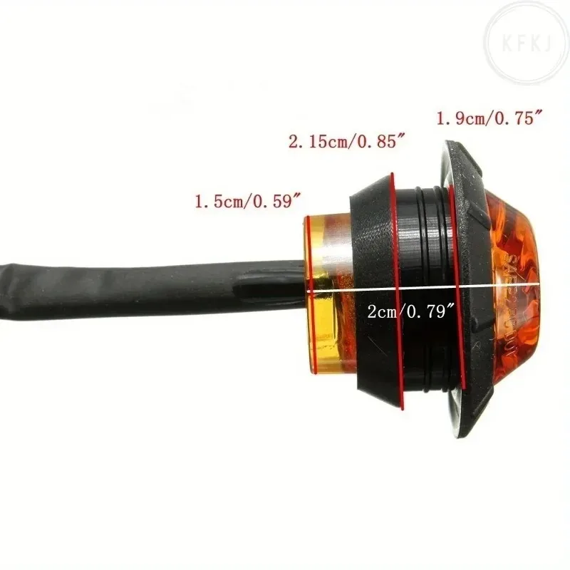 

For Truck Bus Trailer Van Caravan Boat Taillight Marker Clearence 3/4" Side 30/20/10PCS Car Lights Front Rear Indicators Light