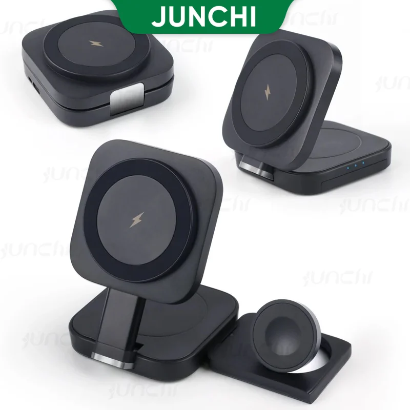 3in1 Magcafe Charger Holder for iPhone 15 15 Pro 14 14 Plus 13 12 15W Fast Magnetic Charger Stand for Apple Watch Utral Airpods