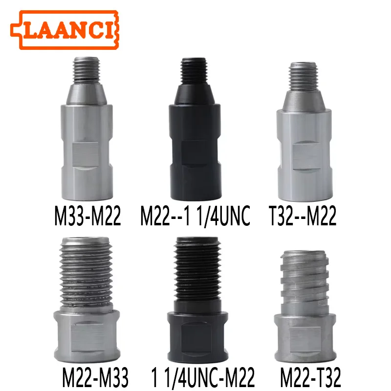 

LAANCI Diamond Core Drill Bits Thread Adapter M22 M33 T32 1 1/4-7UNC Thread Adapter Diamond Drill Bit Connection Convertor