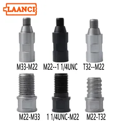 Punte da trapano per nucleo strass convertibili M22 M33 T39 Convertitore di connessione filettatura 11/4-7 Strumenti di costruzione Set di punte da trapano