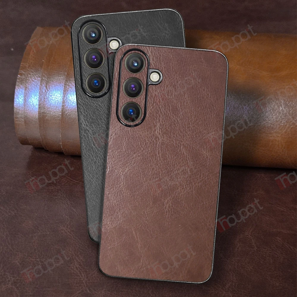 Retro Leather Case For Samsung Galaxy S24 FE Business Durable Phone Cover For Samsung S24FE Case