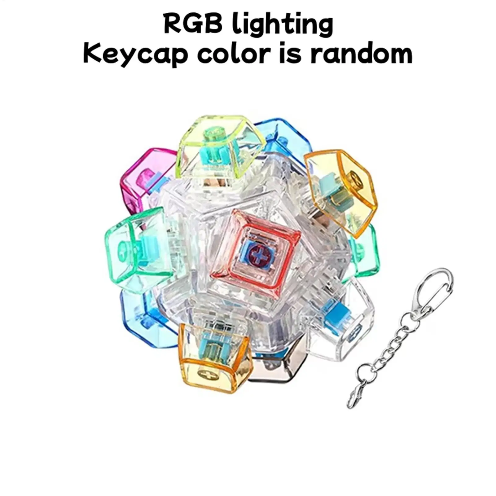 Light-Up Keyboard Clicker Fidget Keychain 4 Light-Up Keyboard Clicker Fidget Keychain