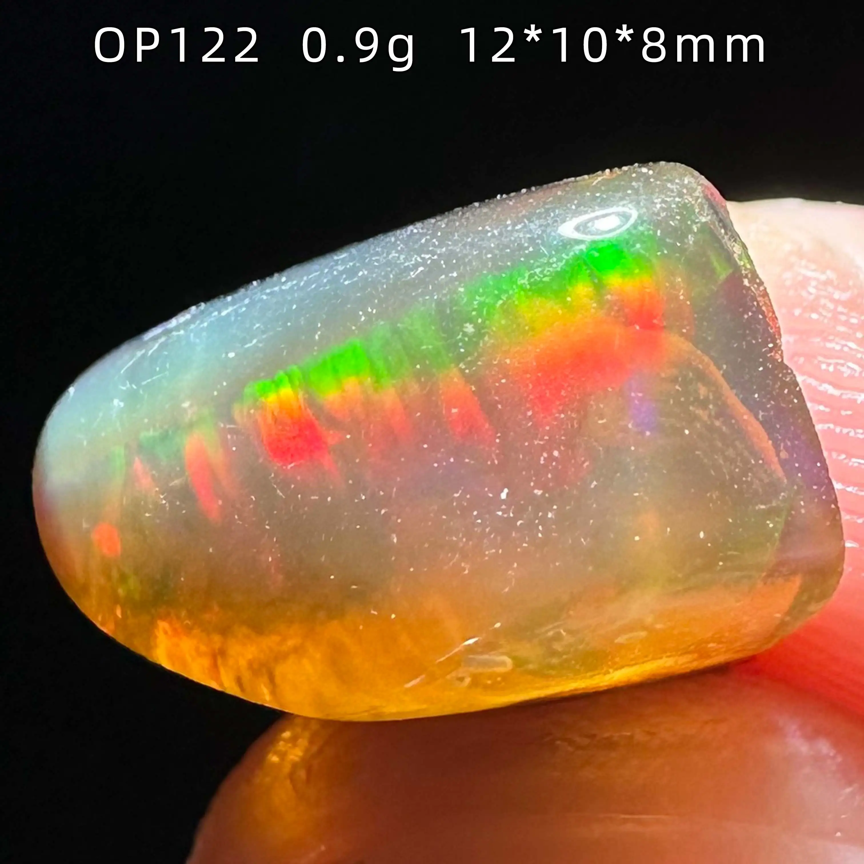 Opale naturelle d'Éthiopie, pierre précieuse colorée, cristaux de quartz de guérison, minéral rare, effet étoile filante (nécessite de l'eau) sous éclairage