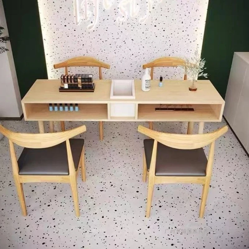 Japanese Minimalist Manicure Table Antique Style Solid Wood Designer Nail Table Useful Modern Salon Furniture Nageltisch XYMJZ