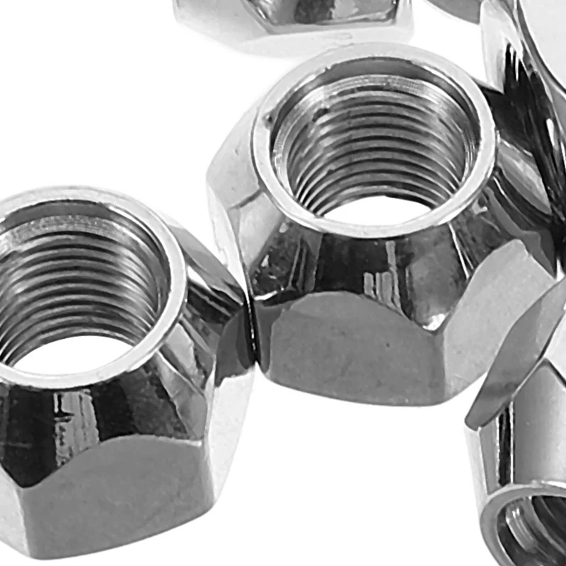 Super Sale 10 Pcs 1/2-20 Lug Nuts Steel Wheel Nuts 16Mm Thread 21Mm Diameter for Car Truck Rv Boat Trailer Tire Flange Hub