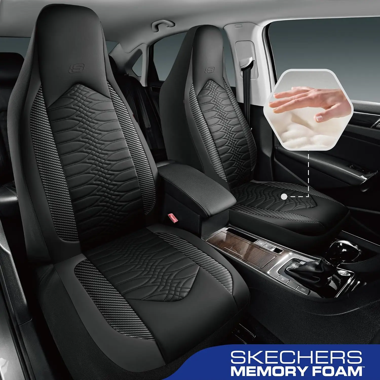 Memory Foam Car Seat Covers, Leather High Back Seat Covers Quilting Design,Waterproof Sports Car Seat Covers Full Sets,Airbag Co