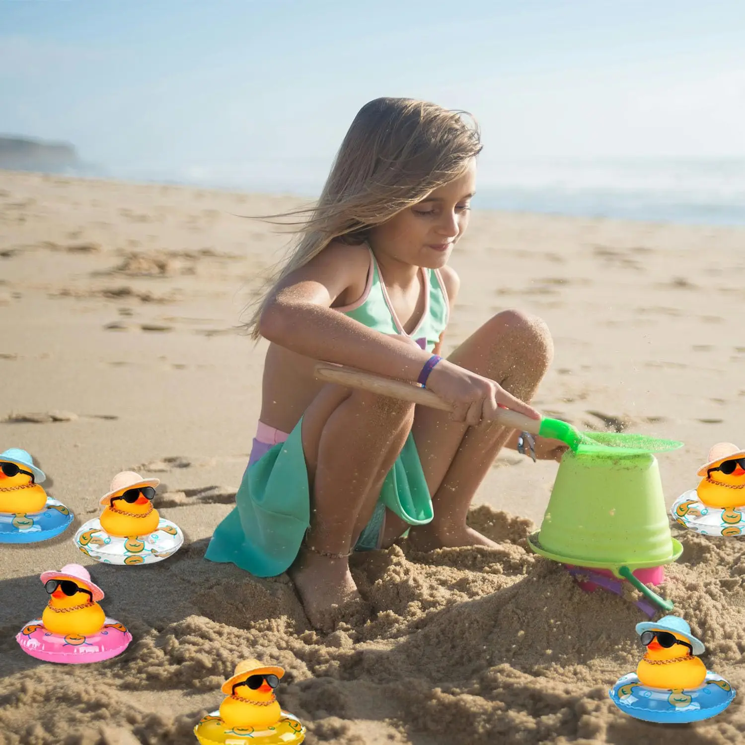 6-36 Set Mini anatre di gomma sfuse Summer Rubber Ducky Vasca da bagno Doccia Anatre per Baby Shower Decorazione cruscotto auto