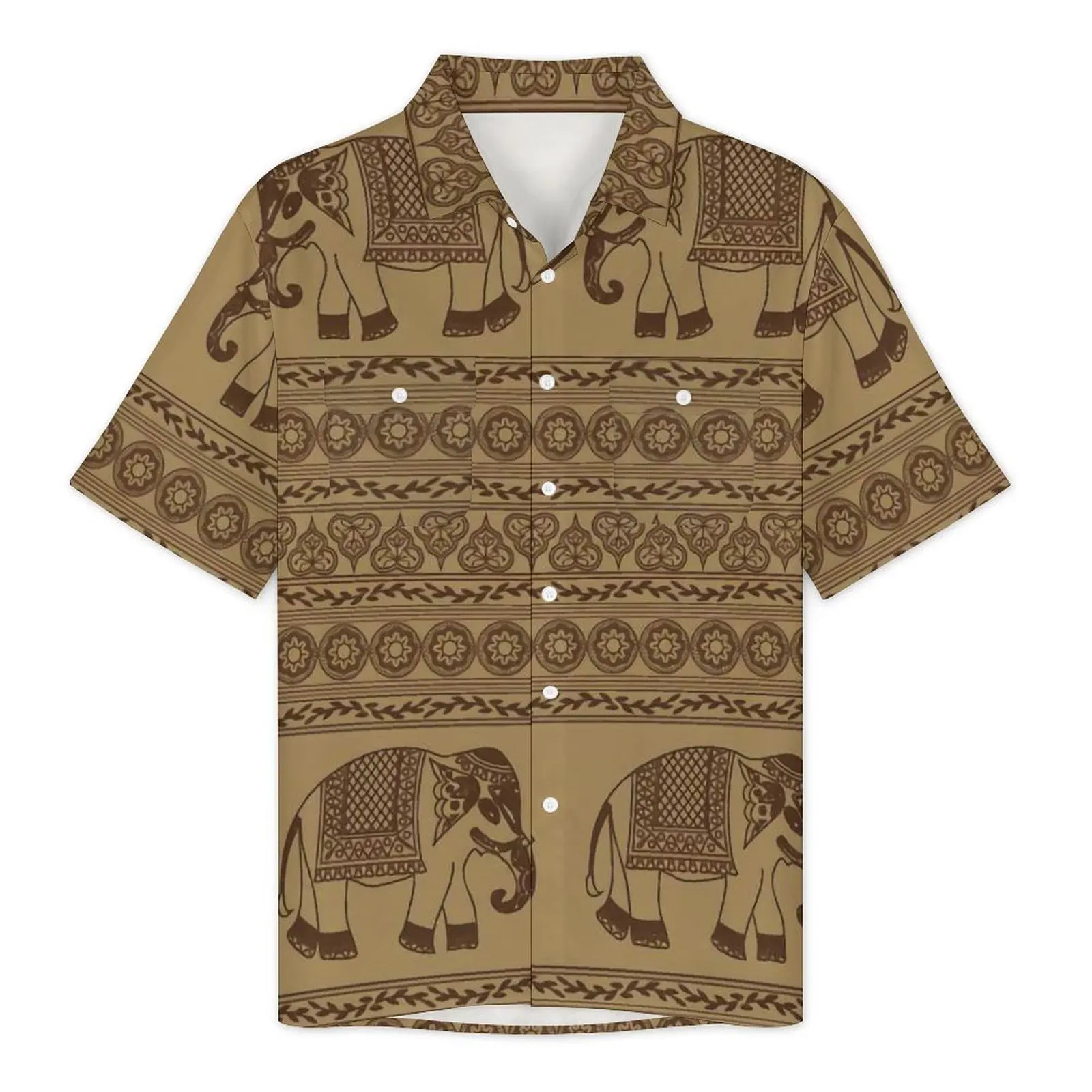 Elephant Vintage Beach Shirt African Elephants Print Hawaii Casual Shirts Man Vintage Blouses Short Sleeve Y2K Fashion Clothing