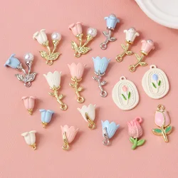 10pcs flower pendant charms beads irregualr leaf earrings pendants for diy necklace earrings bracelet jewelry making supplies
