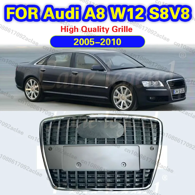 Für Audi A8 A8L W12 2005 - 2010 Hochwertiger Auto-Frontstoßstangen-Netzgrill Lufteinlassgitter Styling Oberer Grill im S8-Stil