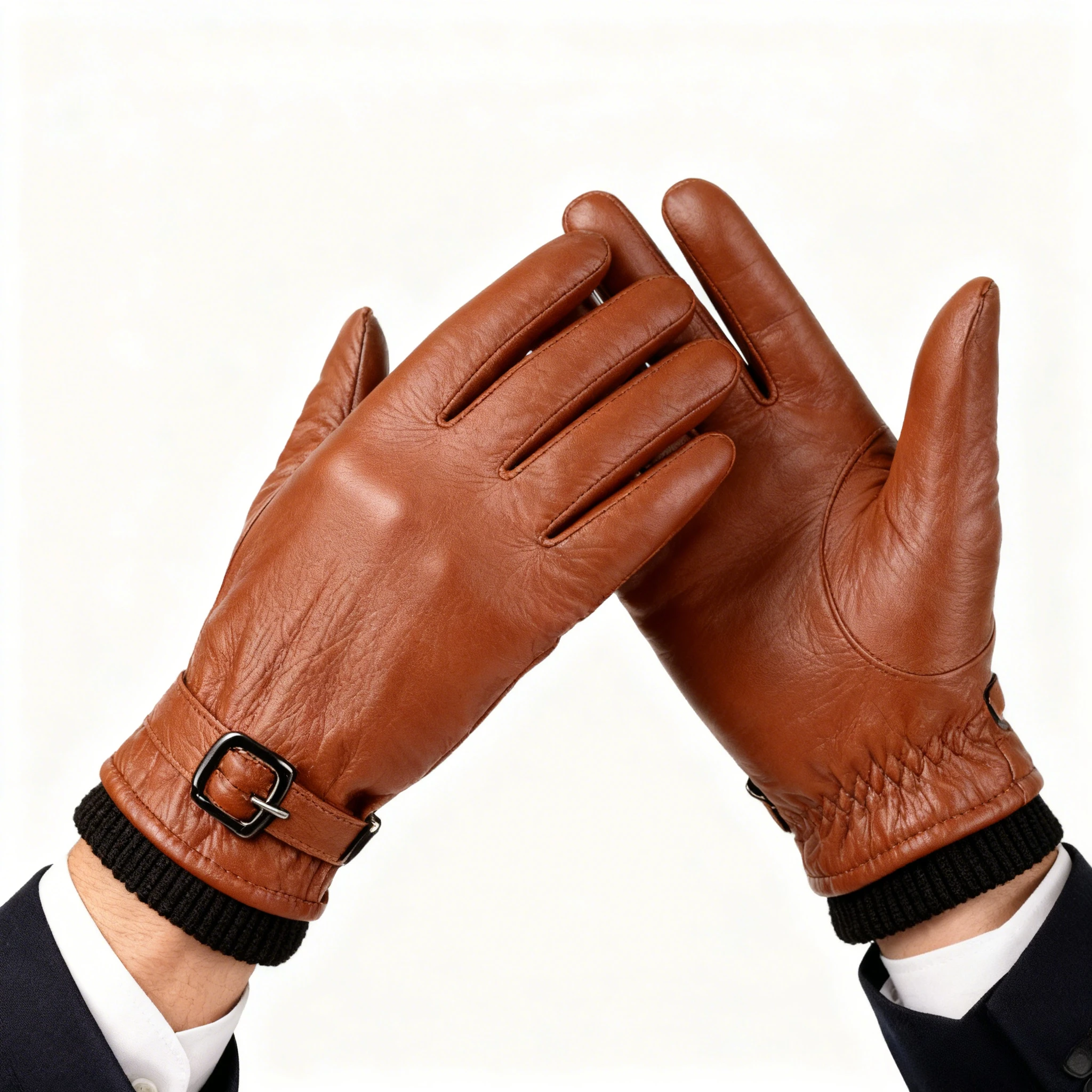 

Утолщенные зимние кожаные перчатки для мужчин, материал из искусственной кожи, сенсорный экран, нескользящие повседневные теплые перчатки для вождения и езды на велосипеде с сенсорным экраном