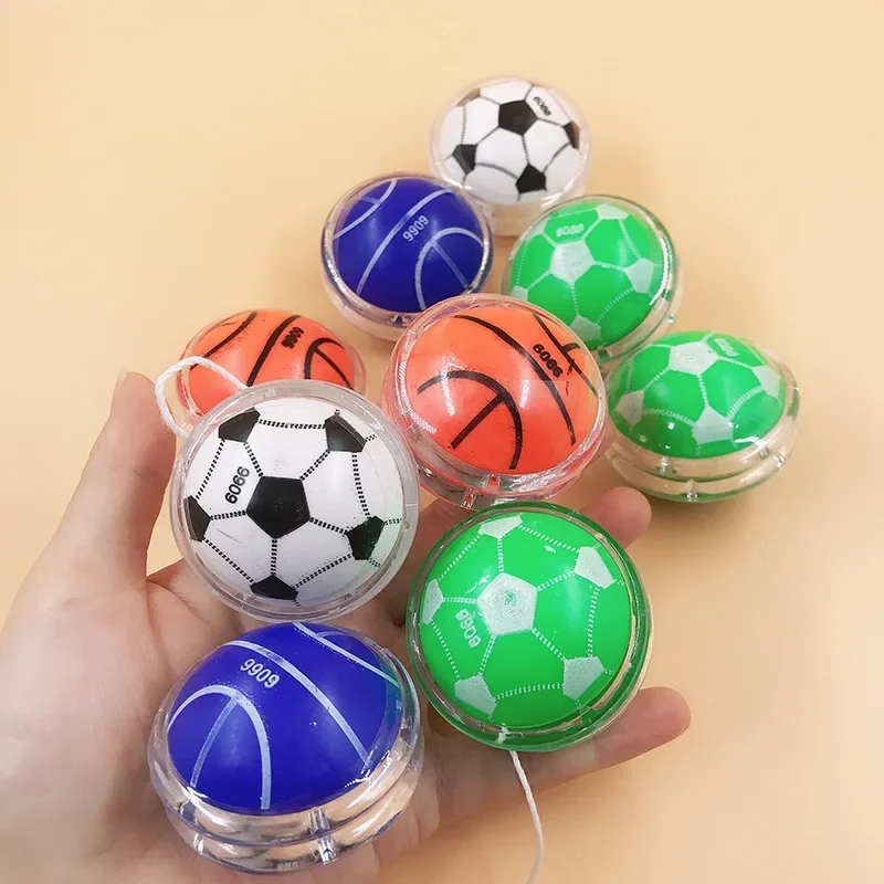 Children Small Yo-Yo Ball Cartoon Football Basketball Patterns Yo-Yo Ball Develop Hand-eye Coordination and Intelligence Toy