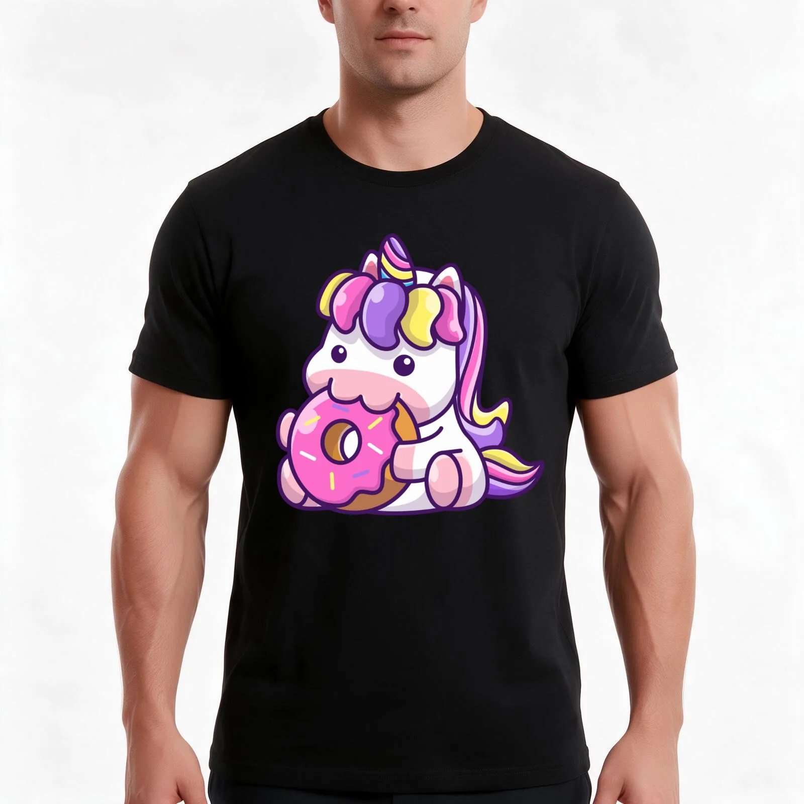 The cutest Unicorn T-Shirt, Summer Casual Cotton Tee, Oversized Streetwear Tops, Vintage Graphic Print, Loose Fit Short Sleeve