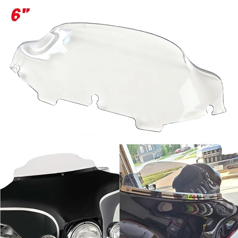 Motorrad 6 "Windschutzscheibe Obere Verkleidung Windschutzscheibe Windabweiser Für Harley Electra Street Glide Touring 1996-2013